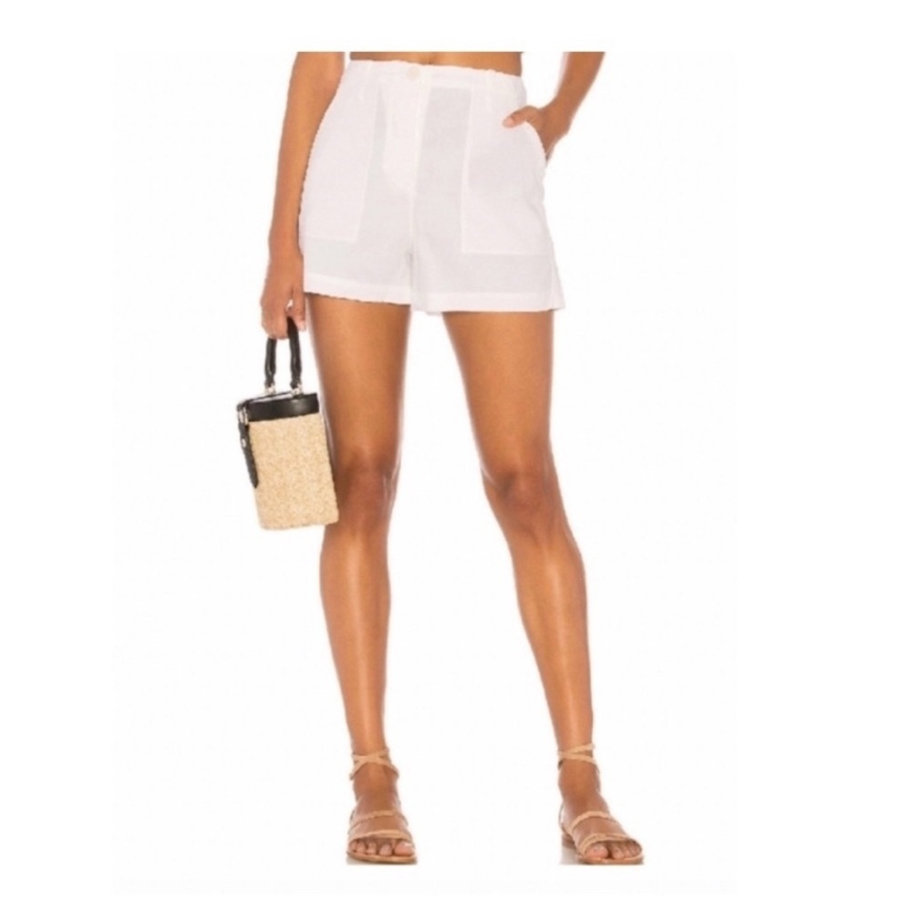 Theory | Linen Blend‎ Shorts in Creamy White Size 10 Quiet Luxury